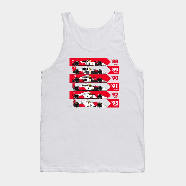 Ayrton Senna's McLarens Tank Top by Camille De Bastiani